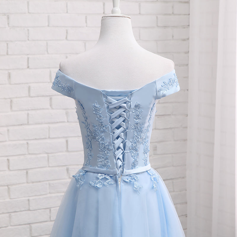 Light Blue Tulle Bridesmaid Dresses Cap Sleeves Short Bridesmaid Dresses Wedding Prom Dresses