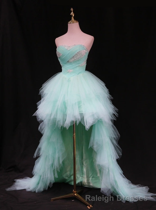 Light Blue Tulle  Strapless Beading Prom Dress Main image