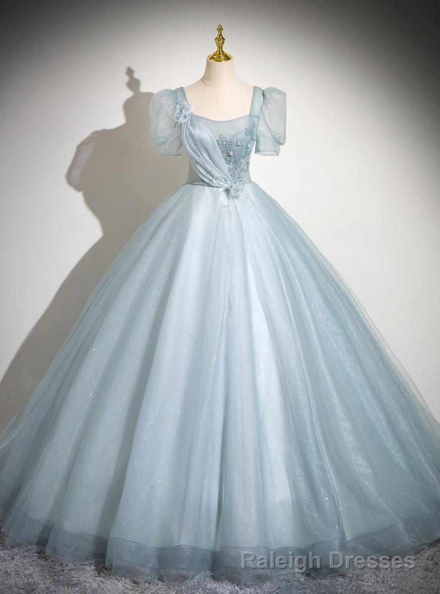 Light blue Tulle Short Sleeve Quinceanera Dress Main image