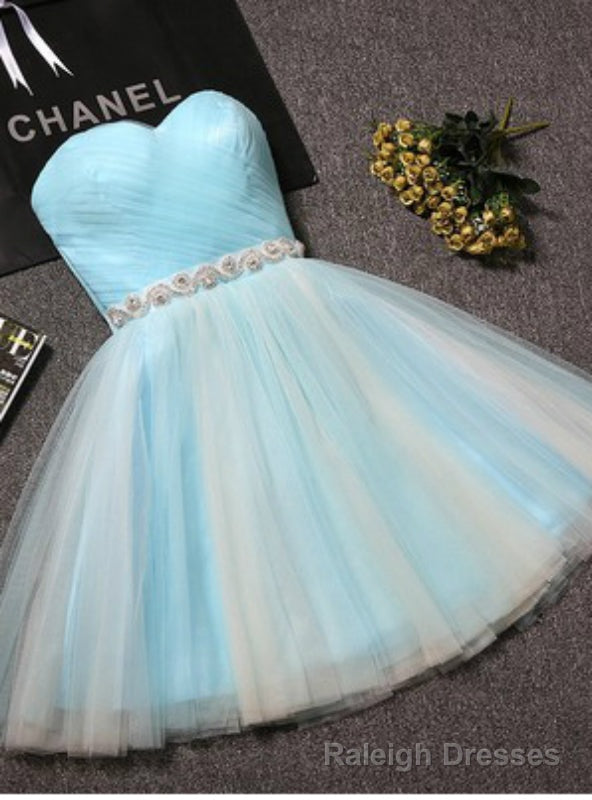 Light Blue Tulle With Crystal Homecoming Dress Main image