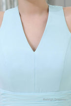 Light Blue With Cross Back Short Homecoming Dresses