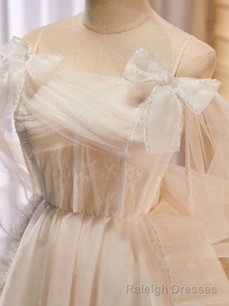 Light Champagne Puffy Short Prom Dress, Puffy Homecoming Dress Secondary image