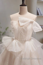 Light Champagne Short Tulle Prom Dress Short Light Champagne Prom Graduation Dress