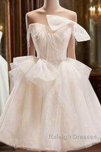 Light Champagne Short Tulle Prom Dress Short Light Champagne Prom Graduation Dress