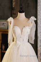 Light Champagne Spaghetti Strap Short Prom Dress, Cute A-Line Tulle Evening Party Dress