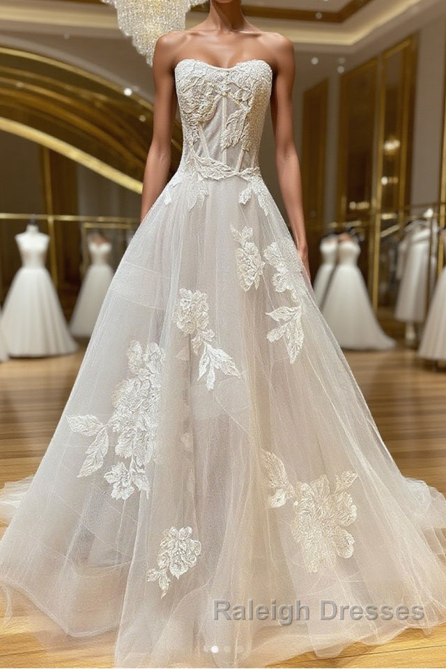 Light champagne tulle lace long prom dress tulle lace formal dress