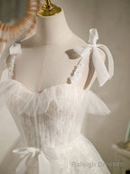 Light Champagne Tulle Lace Short Prom Dress, Cute Puffy Homecoming Dresses