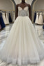 Light champagne tulle long prom Dresses tulle Prom Dresses