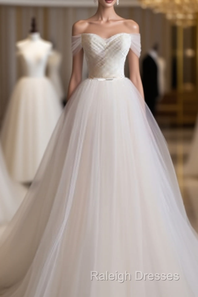 Light Champagne Tulle Long Prom Dress, Wedding Dress Main image