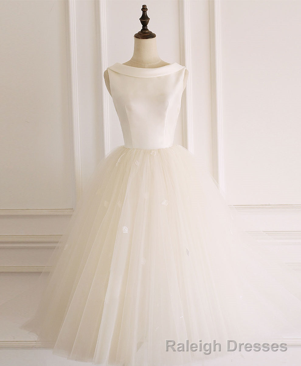 Light Champagne Tulle Short Prom Dress Tulle Homecoming Dress