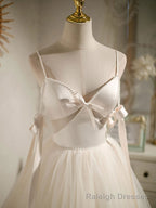 Light Champagne V neck Tulle Short Prom Dress, Tulle Puffy Homecoming Dress