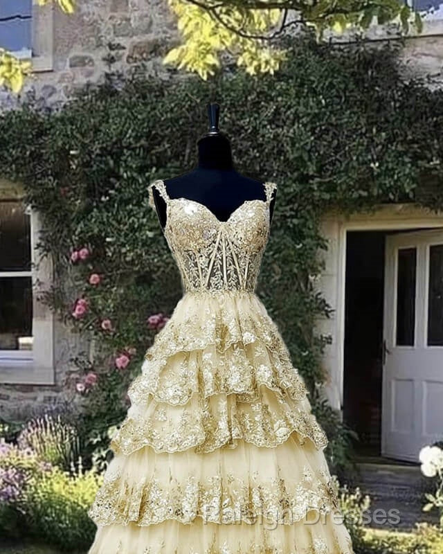 Light Gold Lace Ball Gown Dress Secondary image