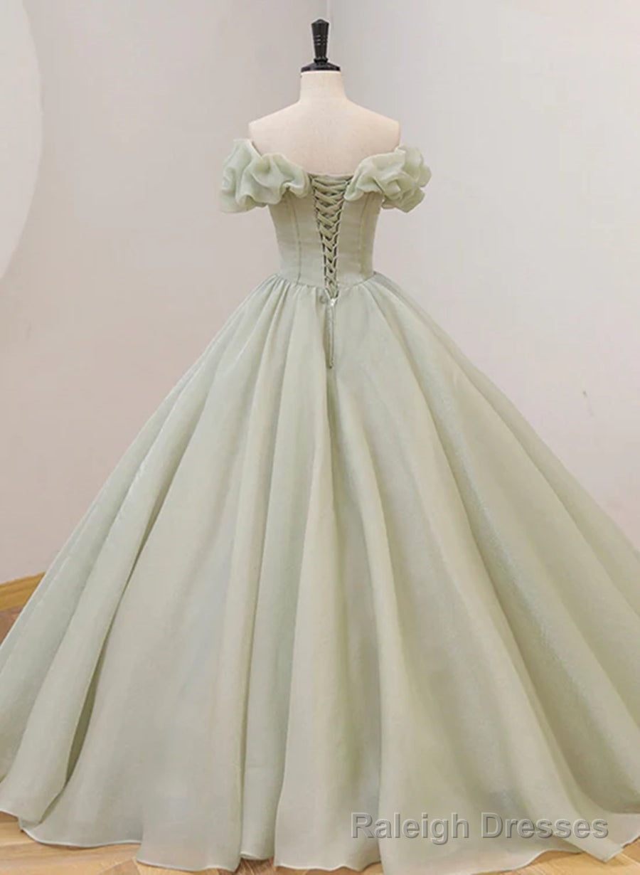 Light Green Ball Gown Sweetheart Beaded Prom Dress, Green Sweet 16 Dresses Secondary image
