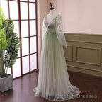 Light Green Gradient Soft Tulle Long Junior Prom Dress Green Formal Dress Party Dress prom dresses shops