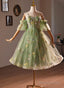 Light Green Sweetheart Tulle Floral Homecoming Dresses Green Short Prom Dresses