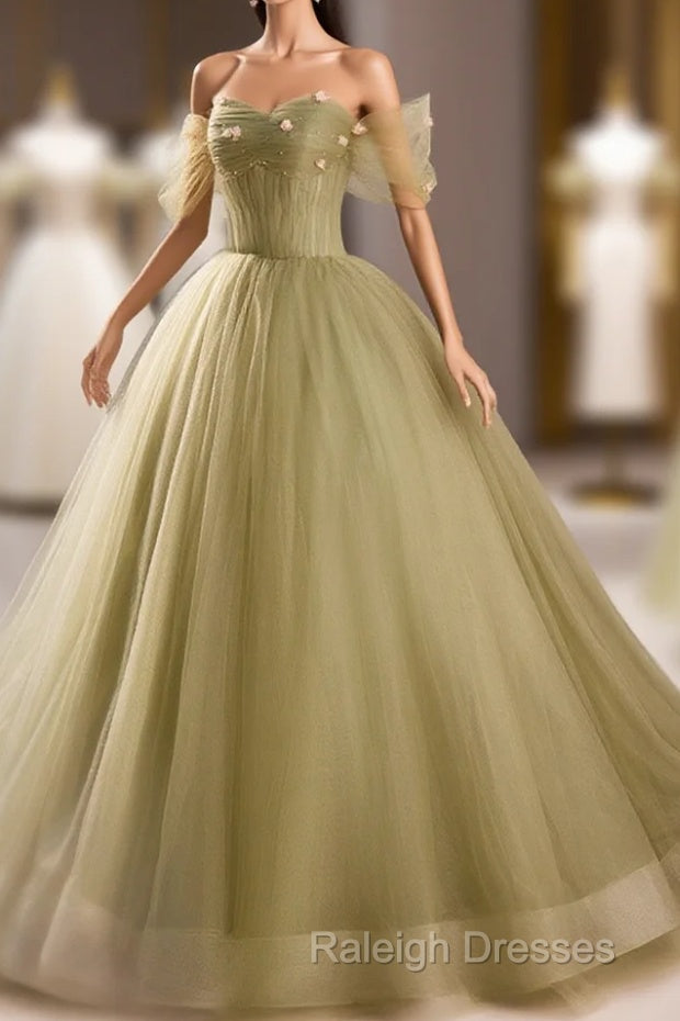 Light Green Sweetheart Tulle Long Formal Dress, Light Green Prom Dress Party Dress Main image