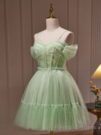Light Green Tulle Short Prom Dress Graduation Dress, Cute Short Formal Dress