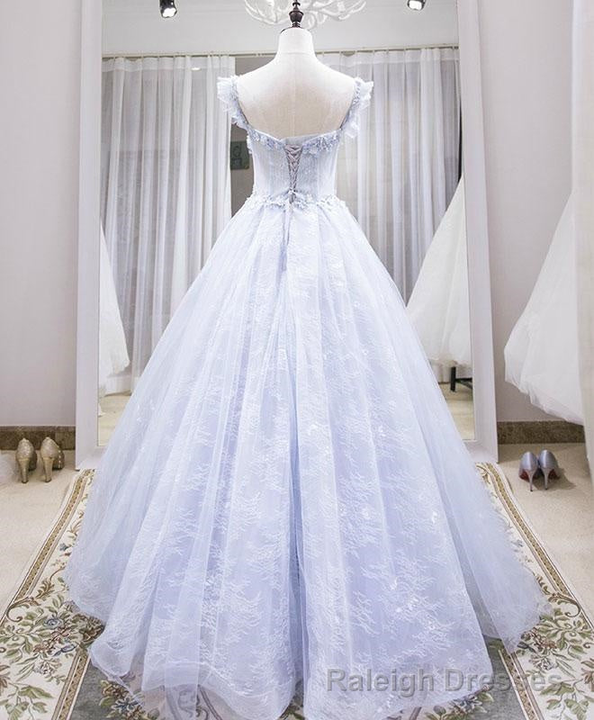 Light Lace Long Prom Dress, A Line Cap Sleeves Beaded Prom Dress