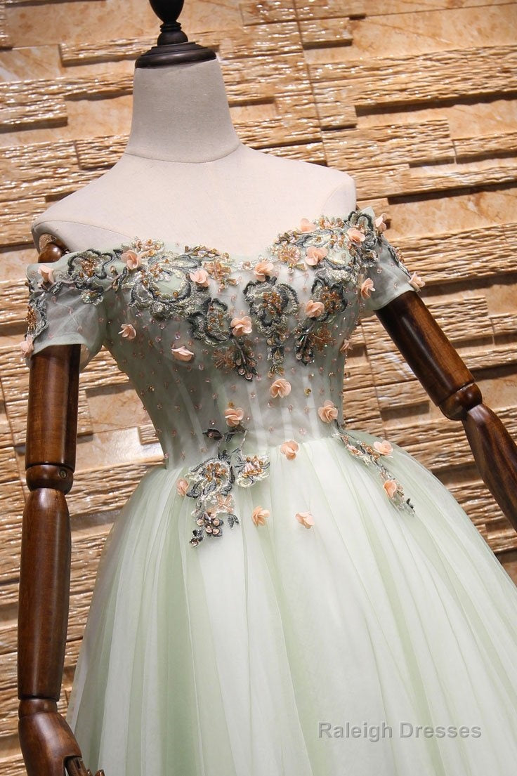 Light Mint Green Knee Length Floral Lace Sweetheart Party Dress, Tulle Short Homecoming Dress