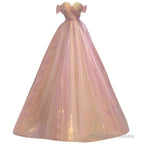 Light Pink And Sequins Sweetheart Long Formal Dress, Pink Evening Party Dress
