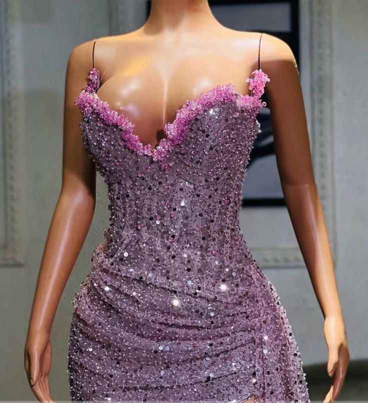 Light Purple High Split Prom Dress Sweetheart Mermaid Prom Dress Elegant Dress For Wedding