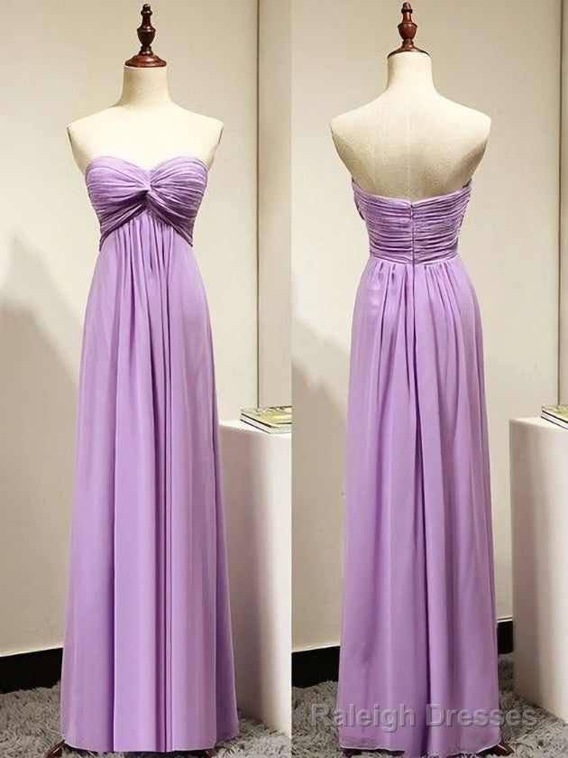 Light Purple Empire Sweetheart Bridesmaid Dresses with Ruching, Simple Chiffon Prom Dress Secondary image