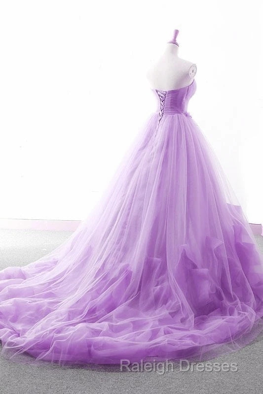 Light Purple Sweetheart Tulle Ball Gown Princess New Style Prom Dresses Purple Prom Dresseses