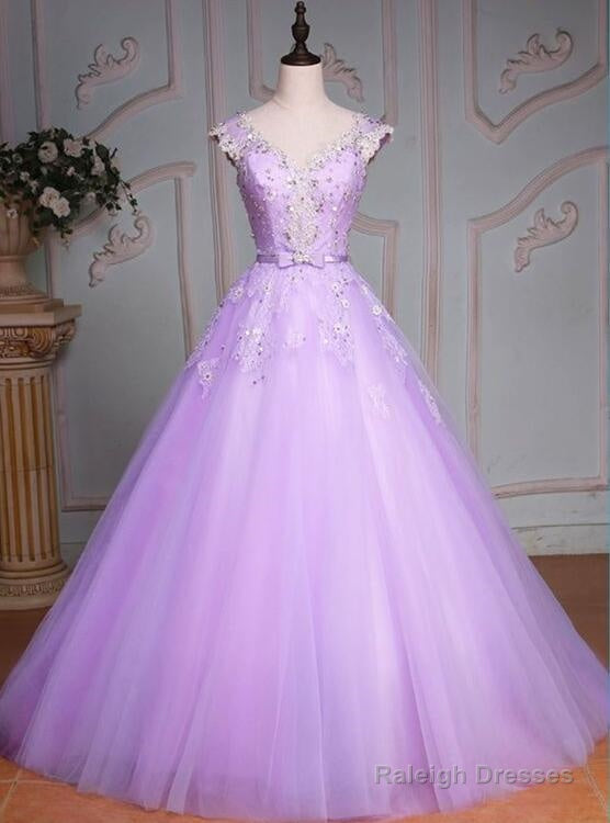 Light Purple Tulle Quinceanera Dress, Long Ball Gown Sweet 16 Dress Main image