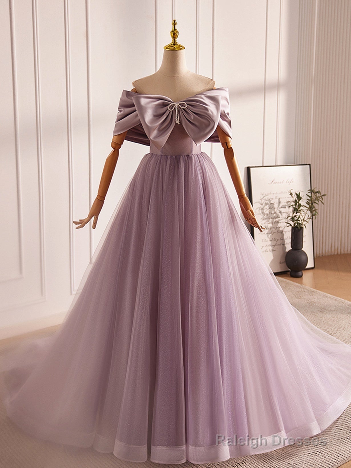Light Purple Tulle Sweetheart Long Formal Dress, Light Purple Evening Dress Prom Dress Main image
