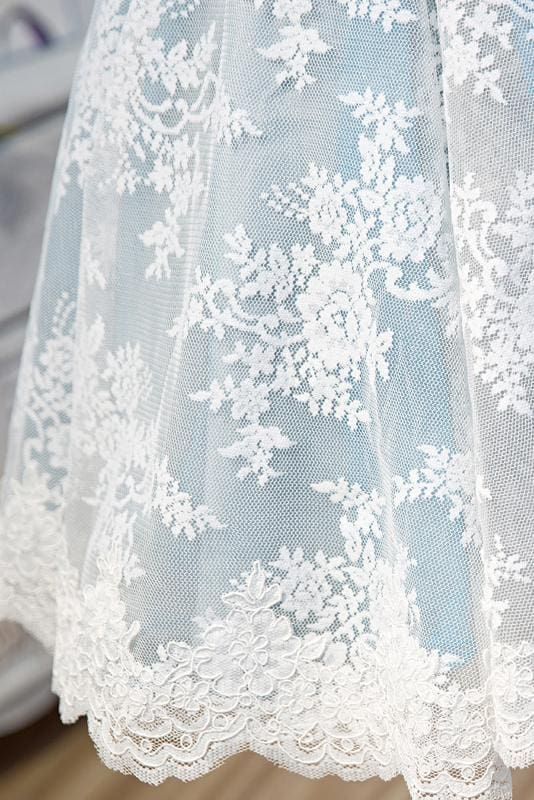 Light Sky Blue Halter Homecoming with Lace Appliques Cute Short Formal Dress