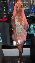 18Th Birthday Prom Dresses Tight Beaded Pink Prom Dresses Mini Homecoming Dresses