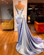 Lignt Sky Blue Satin Long prom dress Evening Gown Party Dress
