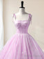 Lilac A Line Tulle Long Sleeveless Quinceanera Dresses
