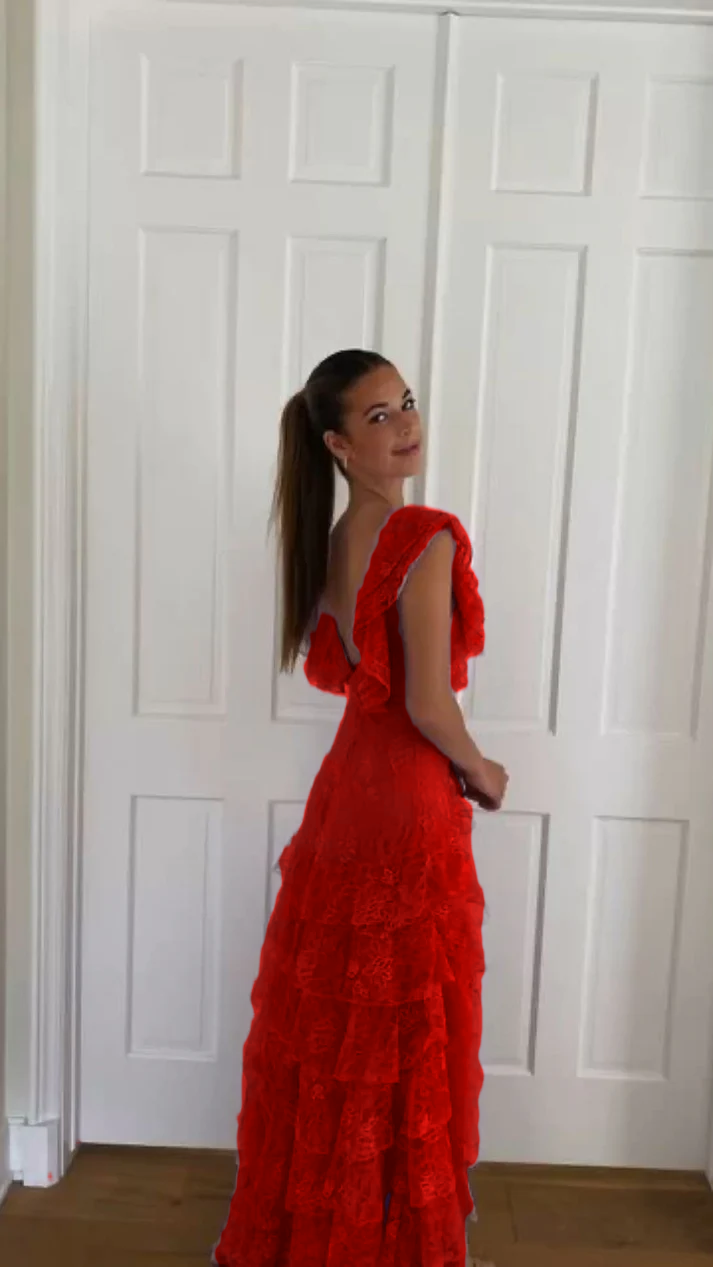 Lilac Lace Long Prom Dress Evening Gown Party Dress