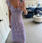 Lilac Lace Prom Dresses Long Prom Dresses 21Th Birthday Outfits