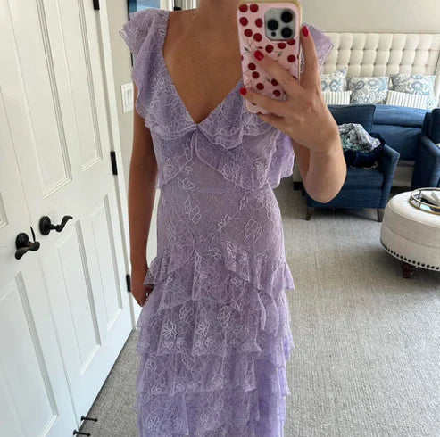 Lilac Lace Prom Dresses Long Prom Dresses 21Th Birthday Outfits
