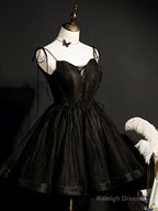 Little Black Hoco Dress Short Homecoming Dresses