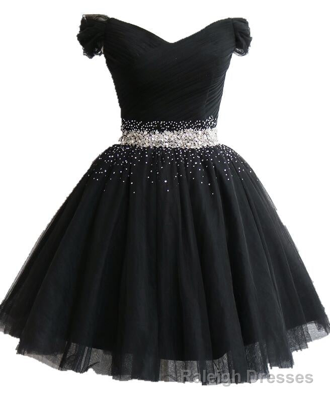 Little Black Homecoming Dress Tulle Cute Short Formal Dress Main image