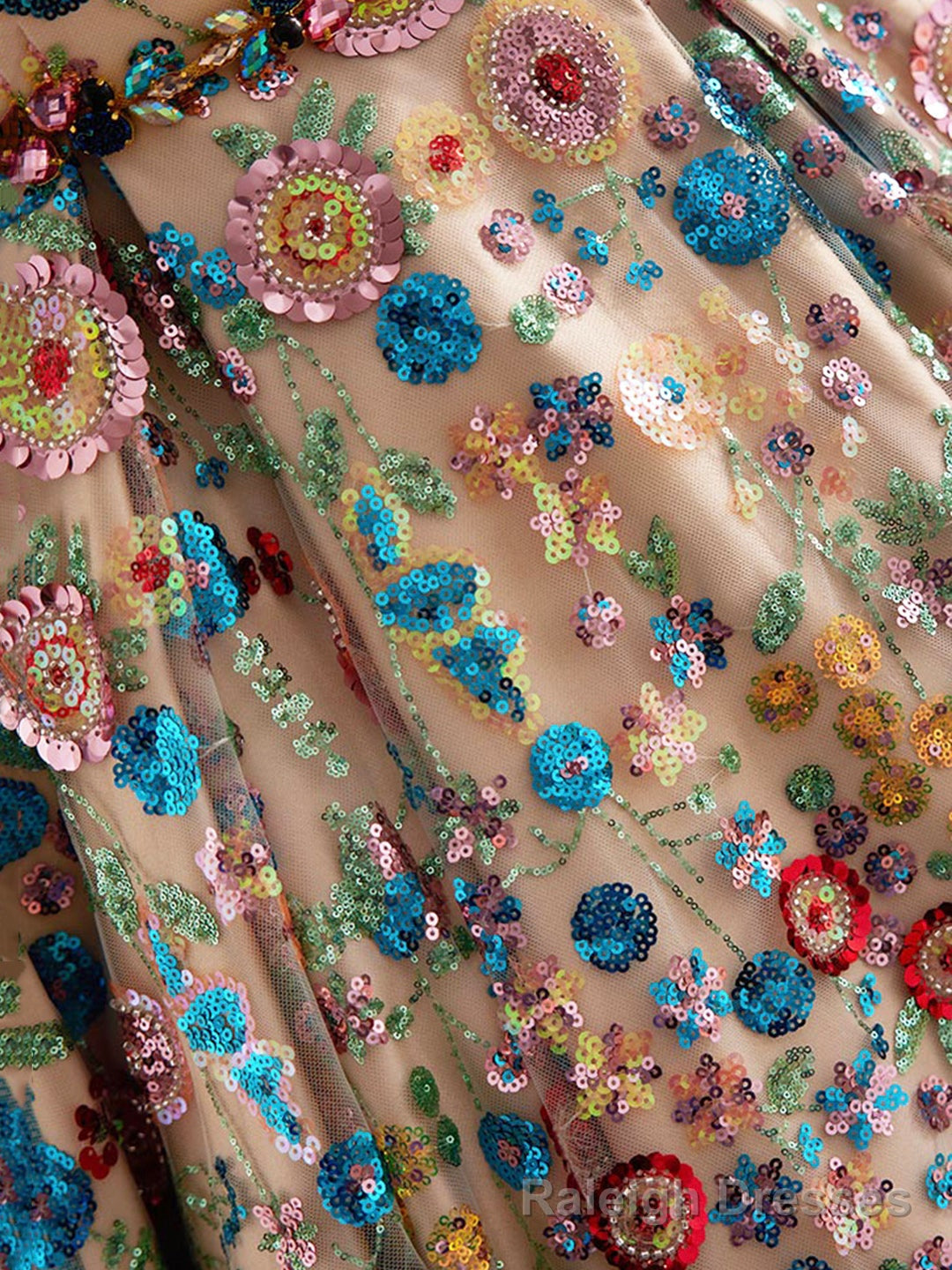 Beautiful Sequins Strapless Long Prom Dress, A-Line Evening Dress Party Dress