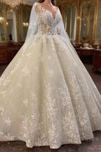 Long A Line Bateau Appliques Lace Sequins Tulle Wedding Dresses