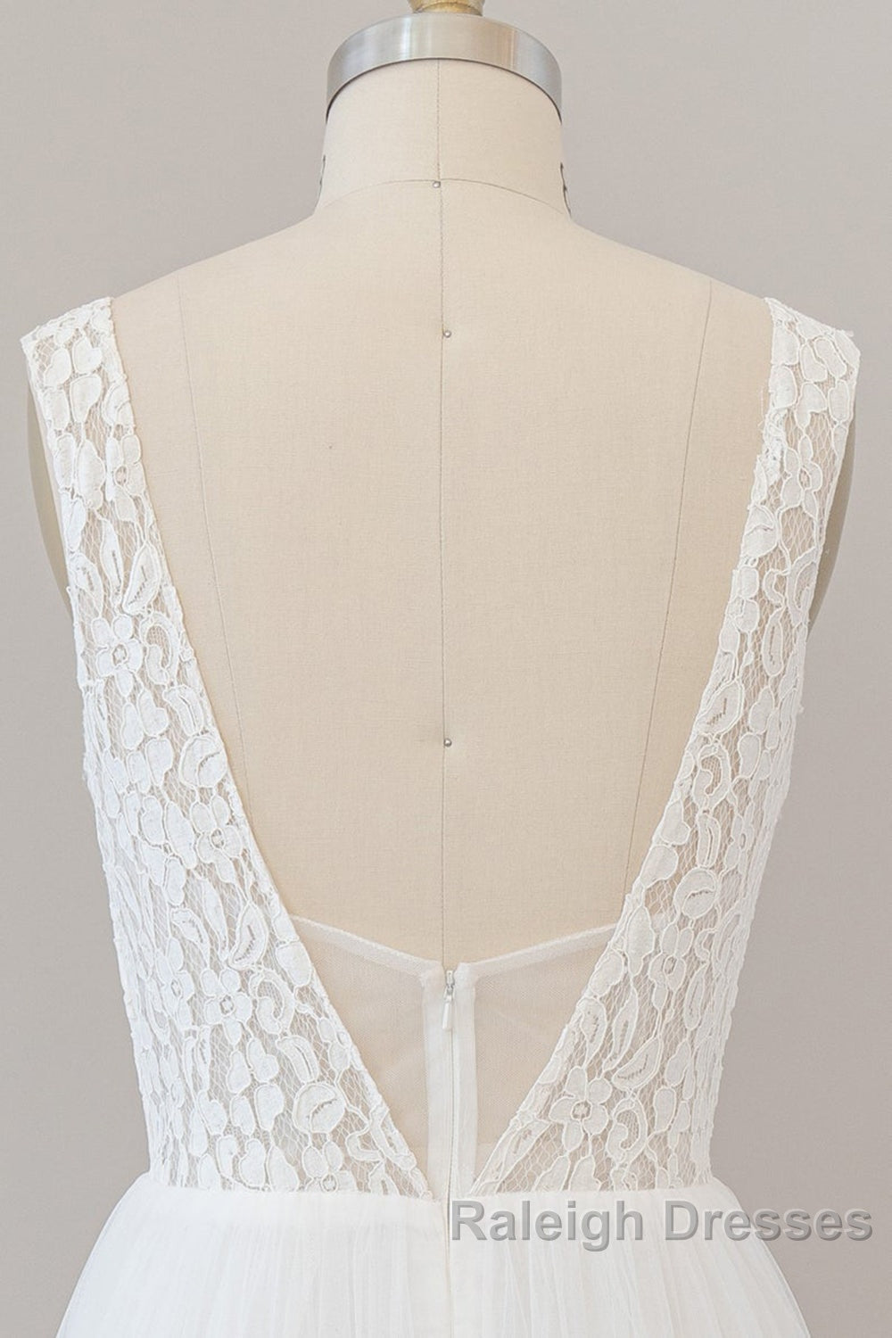 Long A Line Straps V Neck Chiffon Open Back Wedding Dresses