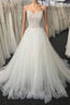 Long A Line Sweetheart Lace Tulle Wedding Dresses