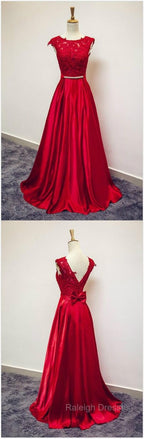 Long Applique Lace Prom Dress,Stain Prom Dress