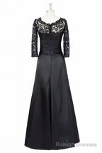 Long Black A Line Mother Of The Bride Dress