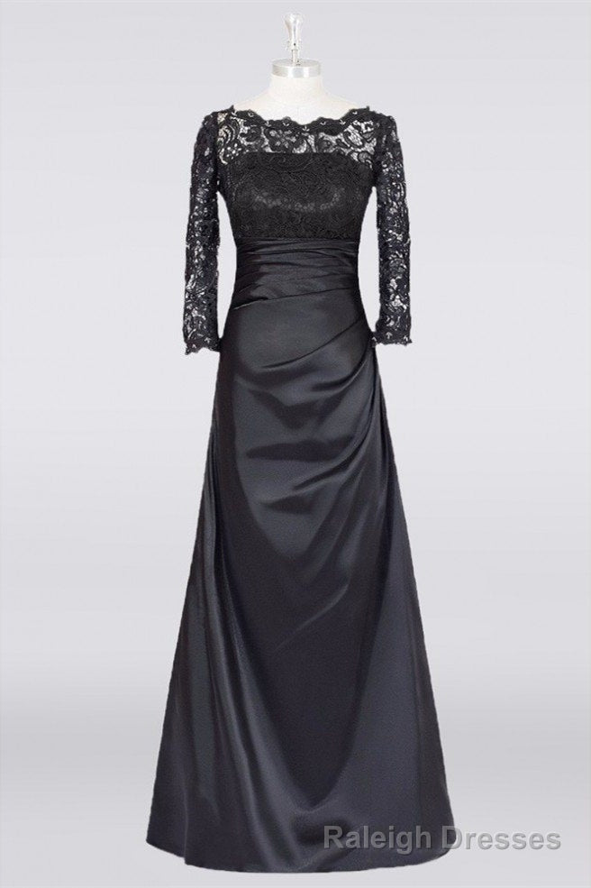 Long Black A Line Mother Of The Bride Dress Main image