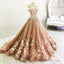Long Champagne Prom Dresses Lace Embroidery Off Shoulder Tulle Ball Gowns Wedding Dress