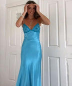 Long Prom Dress Custom Blue Prom Dresses