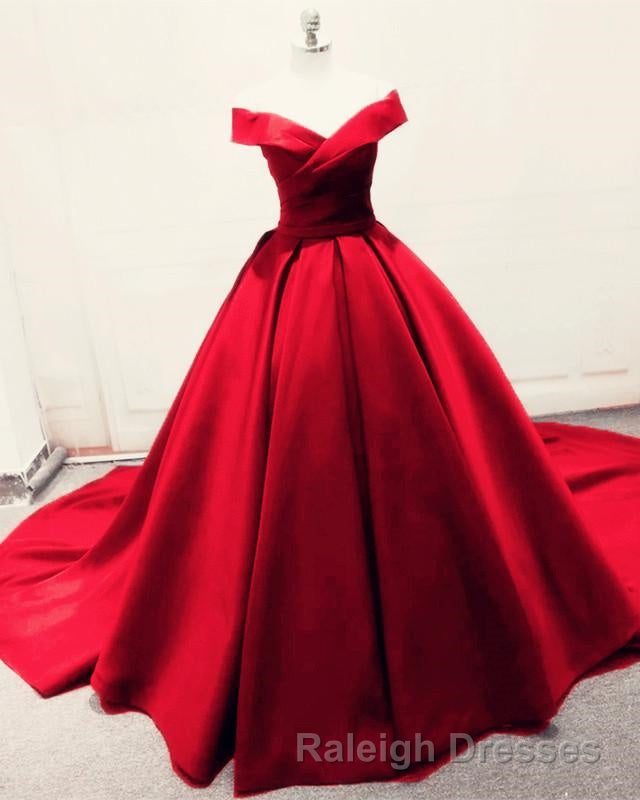 Long Green Satin V Neck Ball Gowns Prom Dress Off The Shoulder