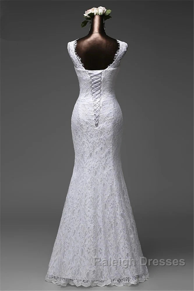 Long Jewel Long Mermaid Wedding Dresses Bride Gown With Lace Secondary image
