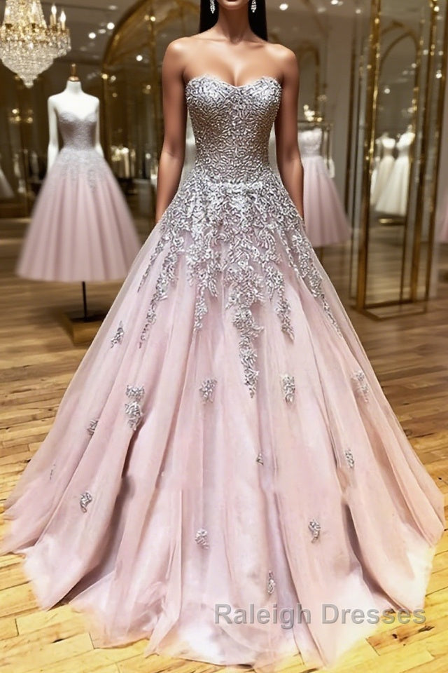 Long Lace Prom Dresses with Corset Back, Long Lace Formal Evening Graduation Dresses Main image